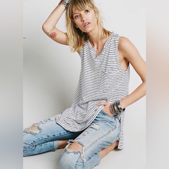 Free People Tops - Free People We the Free Weekend Warrior Stripe Tank